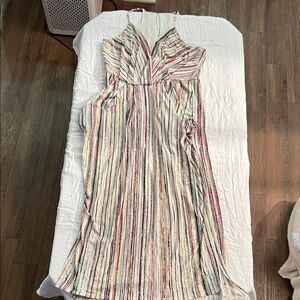 BCBGeneration Striped Multicolor Midi Dress